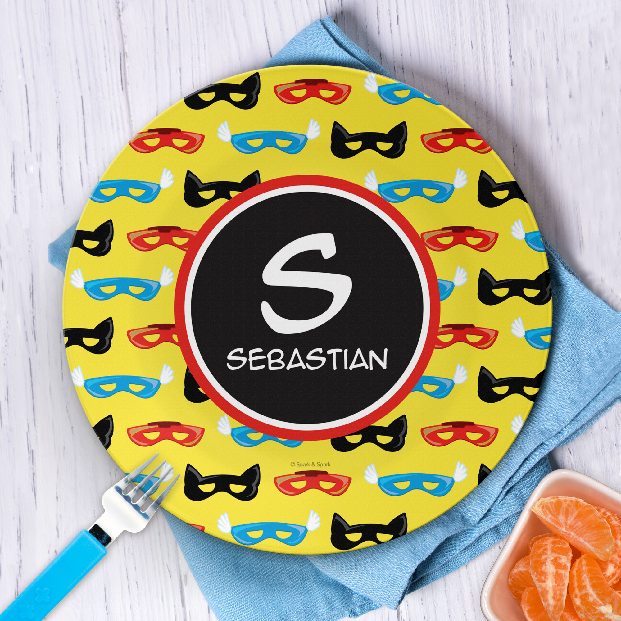 Super Hero Masks Kids Plate