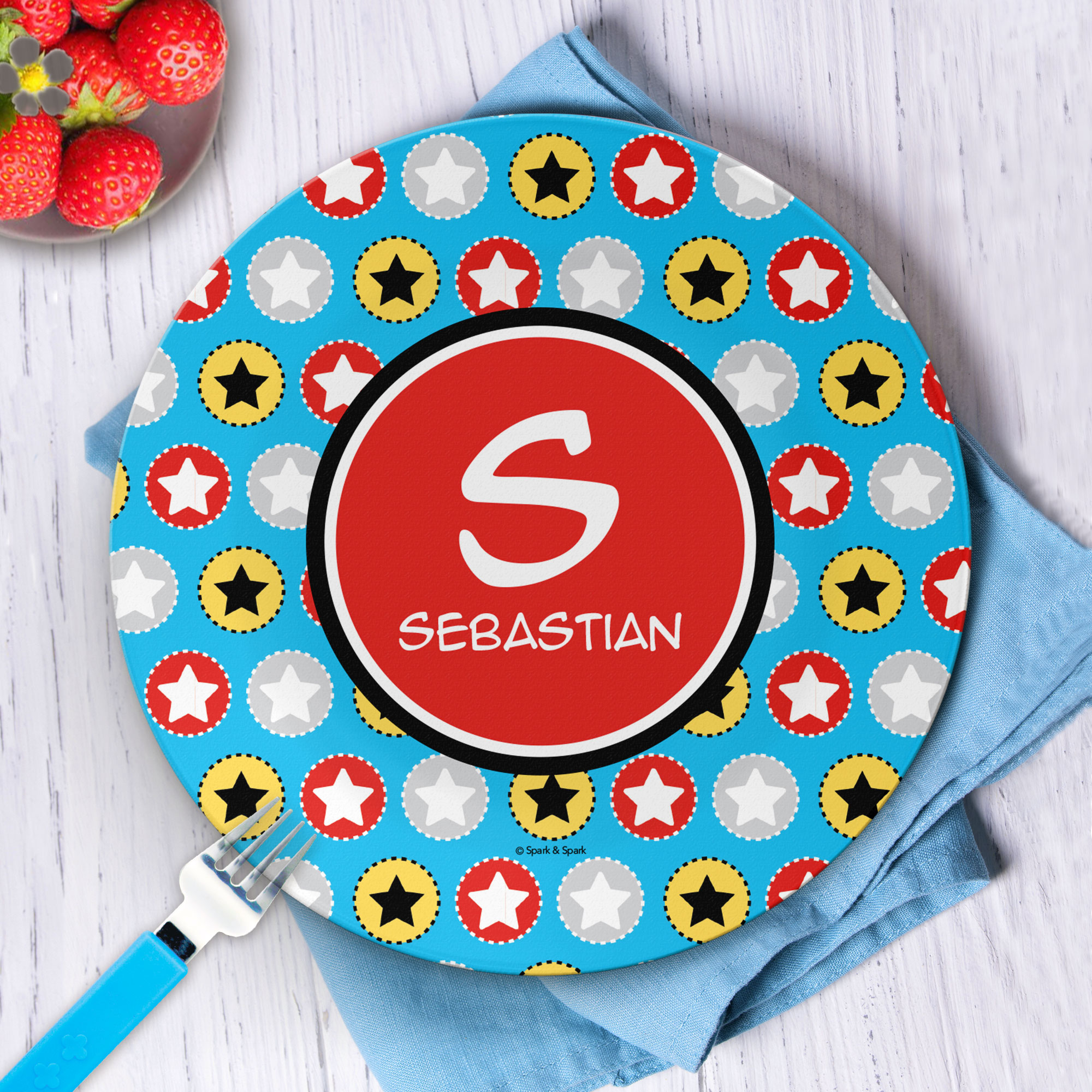 Super Hero Stars Kids Plate