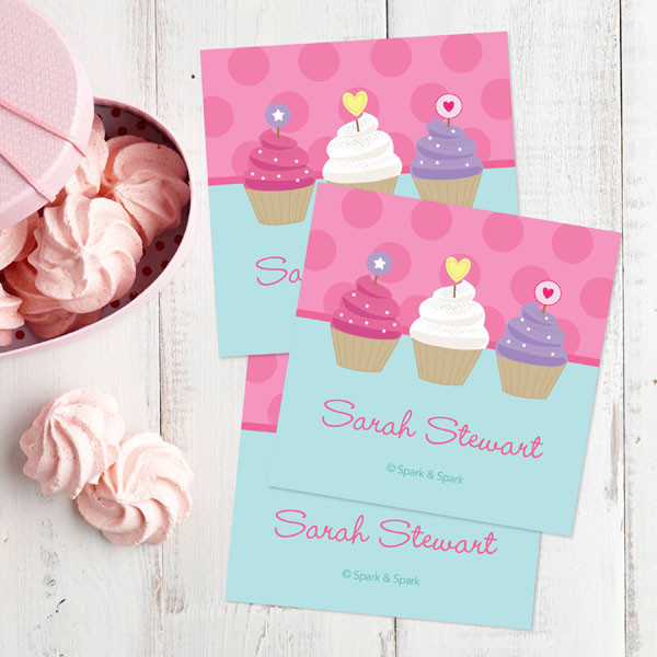 Three Sweet Cupcakes Gift Label Set