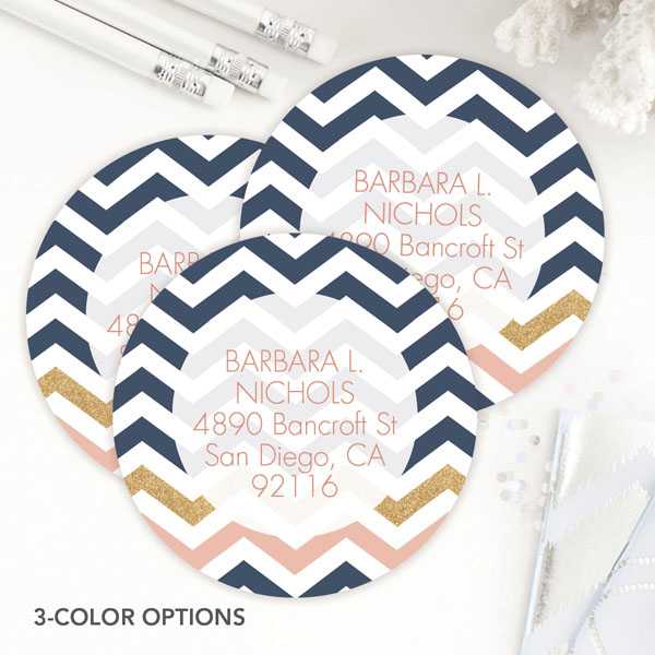 Blue Chevron Label Set