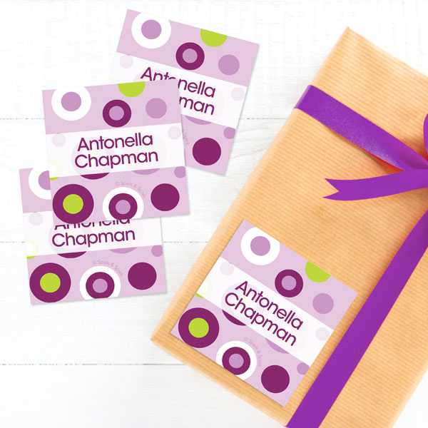 Circles And Circles Purple Gift Label Set
