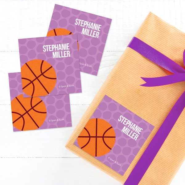 Basketball Fan Girl Circles Gift Label Set