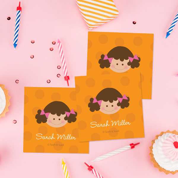 Just Like Me Girl Orange Gift Label Set