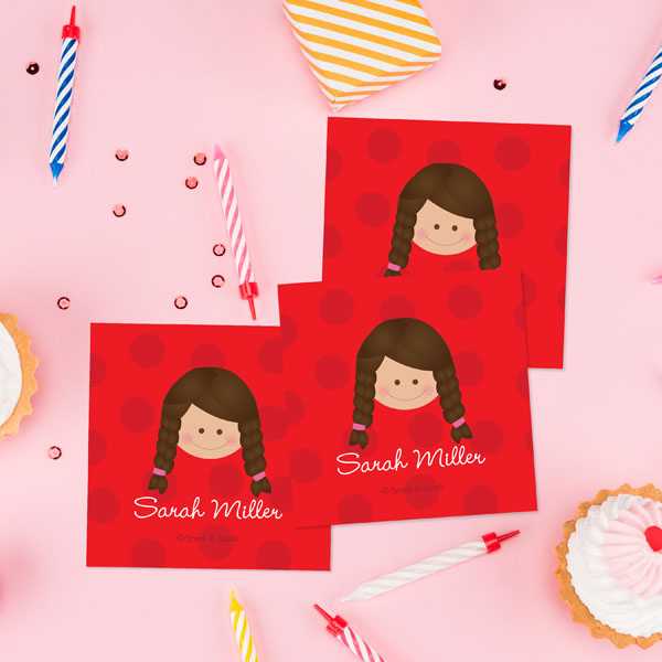 Just Like Me Girl Red Gift Label Set