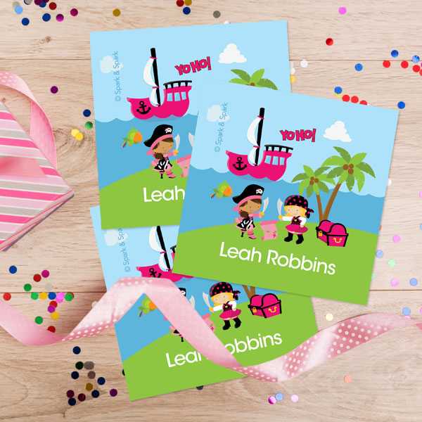 Yo Ho Pirate Girl Gift Label Set