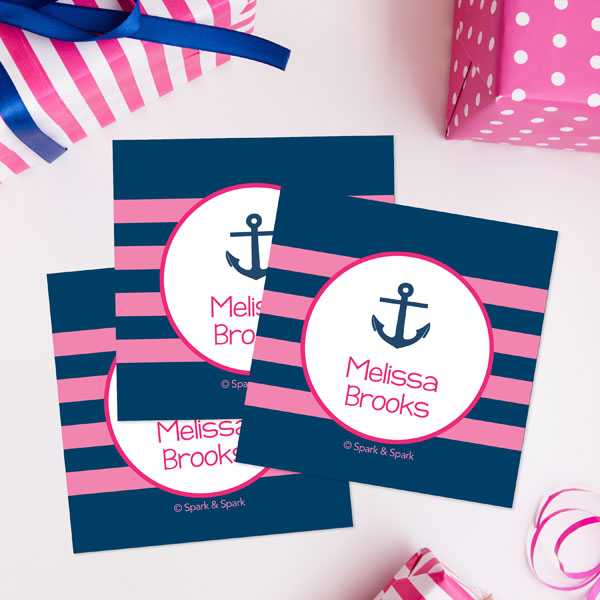 Let's Sail Pink Gift Label Set