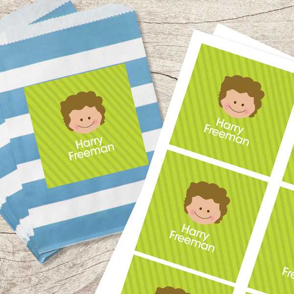 Just Like Me Boy Green Gift Label Set