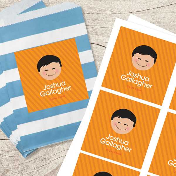 Just Like Me Boy Orange Gift Label Set