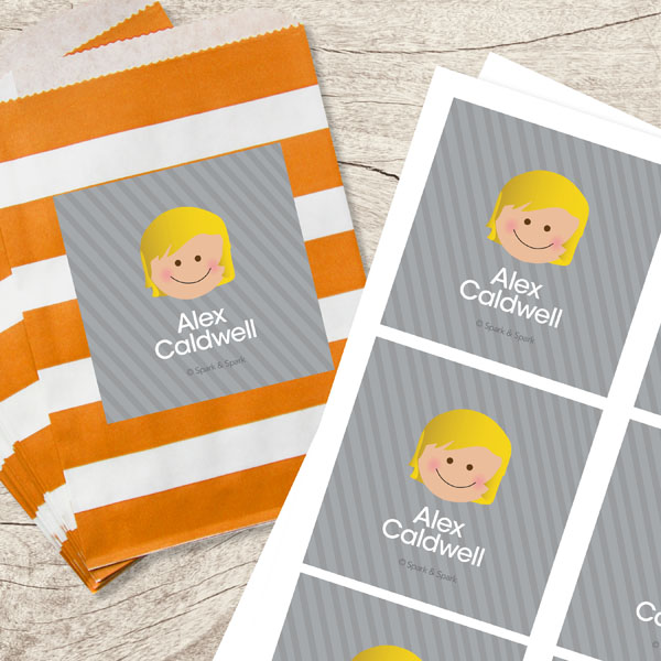 Just Like Me Boy Grey Gift Label Set