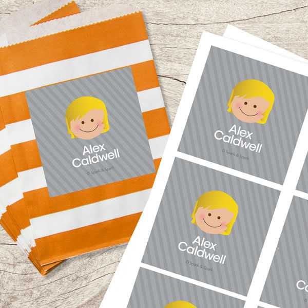 Just Like Me Boy Grey Gift Label Set