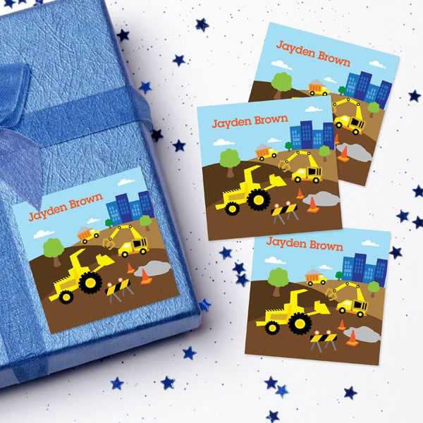 Construction Site Gift Label Set