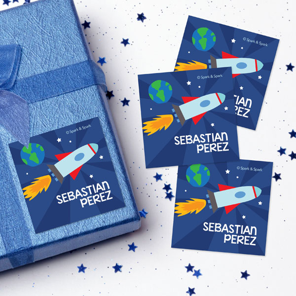 Rocket On The Sky Gift Label Set