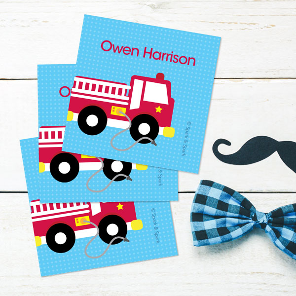 Cool Fire Truck Gift Label Set