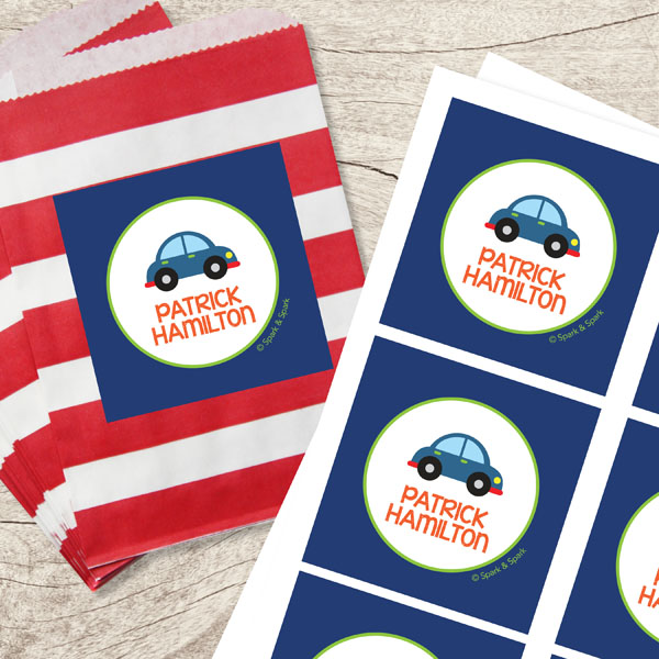 Cute Little Car Gift Label Set