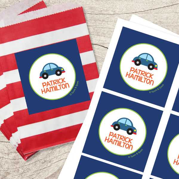 Cute Little Car Gift Label Set