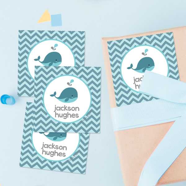 Sweet Little Blue Whale Gift Label Set