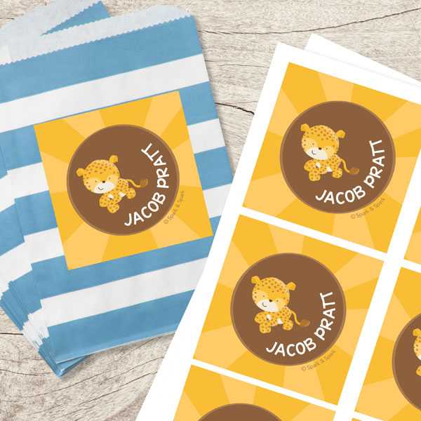 Cute Baby Cheetah Gift Label Set