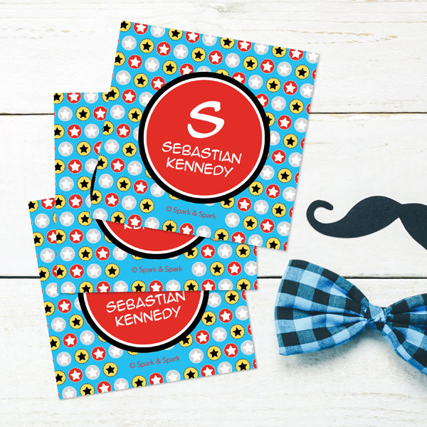 Super Hero Stars Gift Label Set