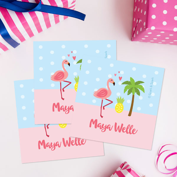 Sweet Flamingo Love Gift Label Set