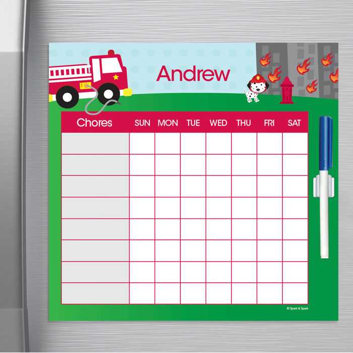 Fighting Fire Chore Chart