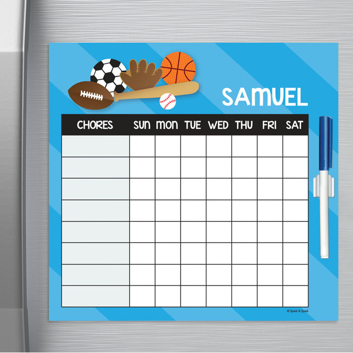 Sports Fan Chore Chart