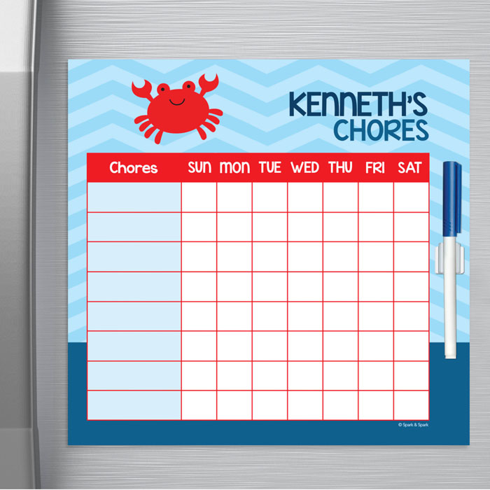 Happy Crab Chore Chart