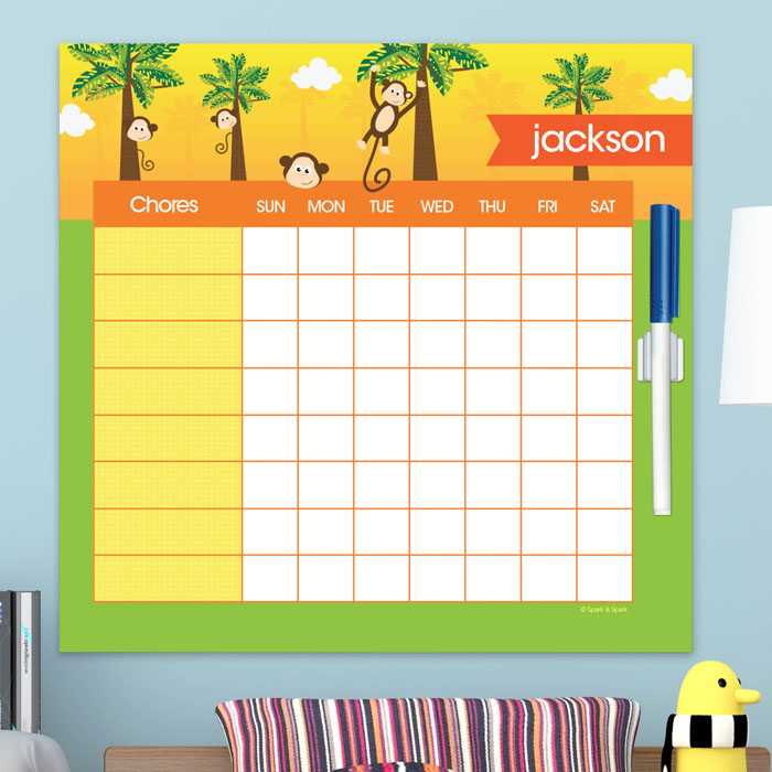 Monkeys In The Jungle Chore Chart