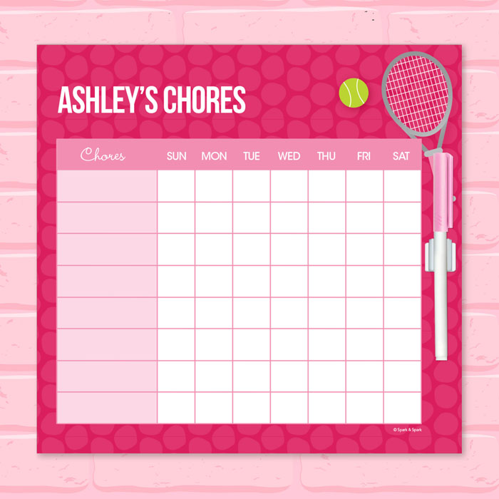 Tennis Fan Girl Chore Chart