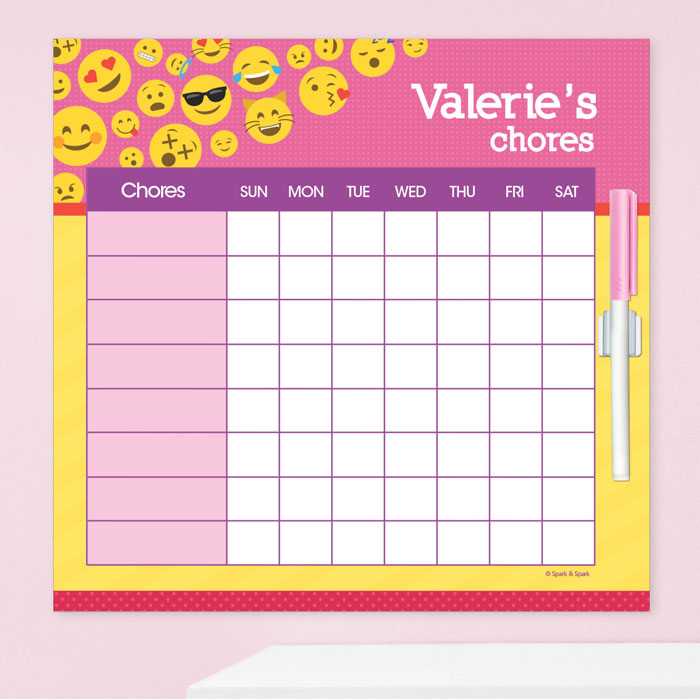 Girl Emojis Chore Chart