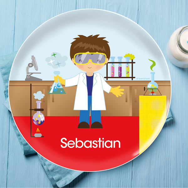 Cool Scientist Boy Kids Plate