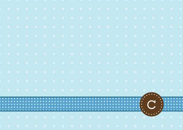 Monogram Stamp Blue Notecards