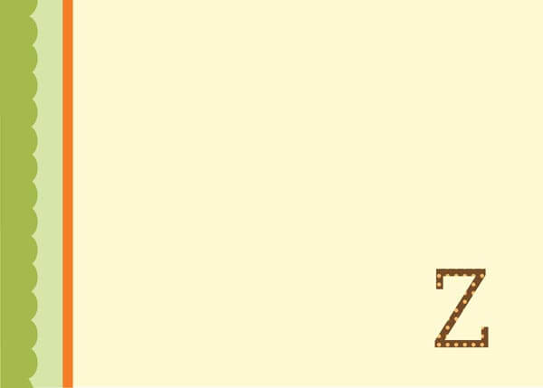 Single Initial Orange Notecards 1