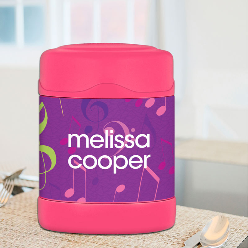 Girly Music Notes Thermos Food Jar