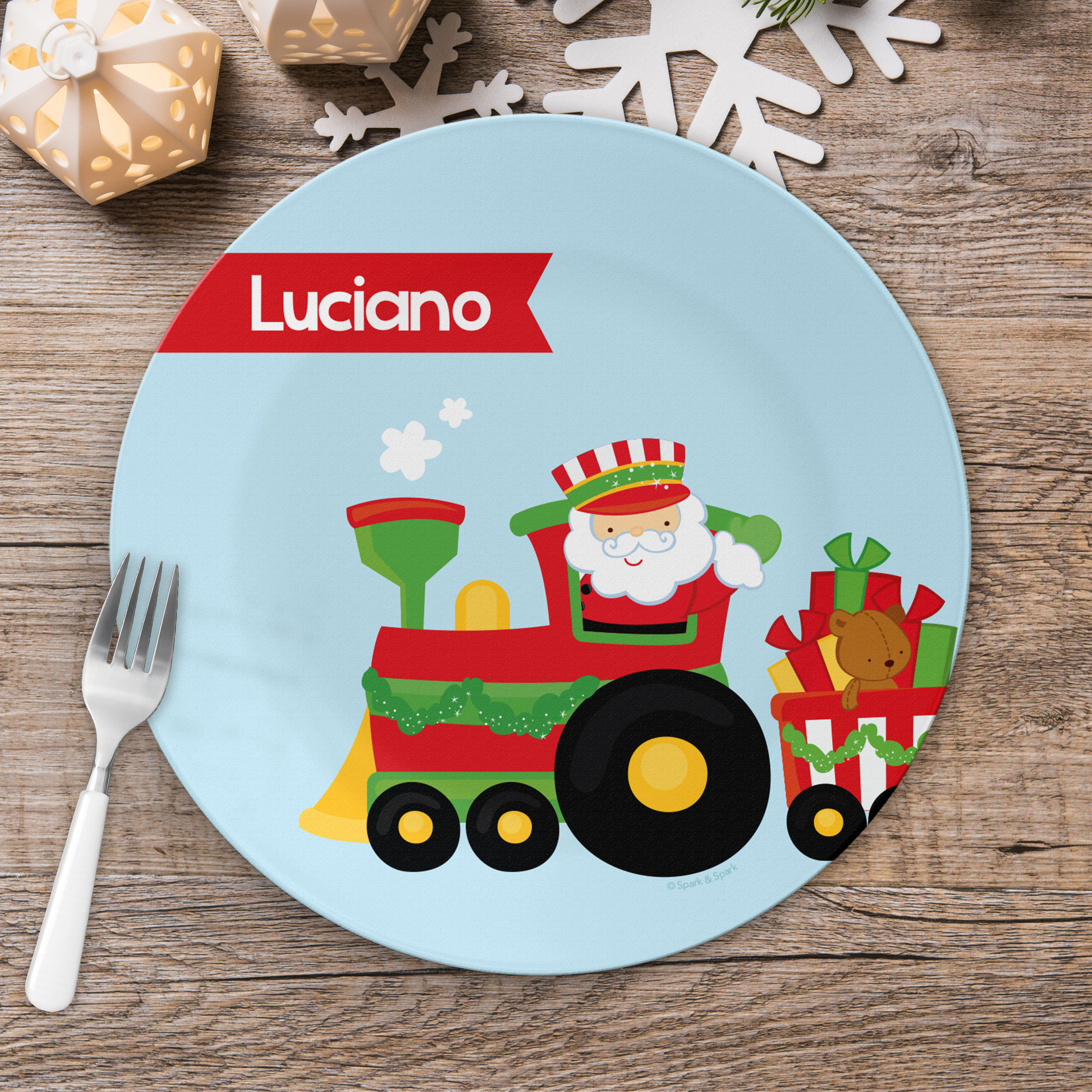 The Xmas Choo Choo Train Kids Plate