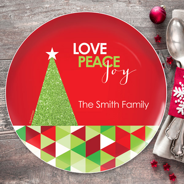 A Glitter Tree Christmas Plate