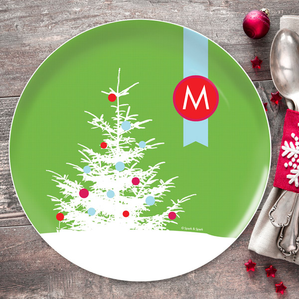 A Snowy Xmas Tree Christmas Plate