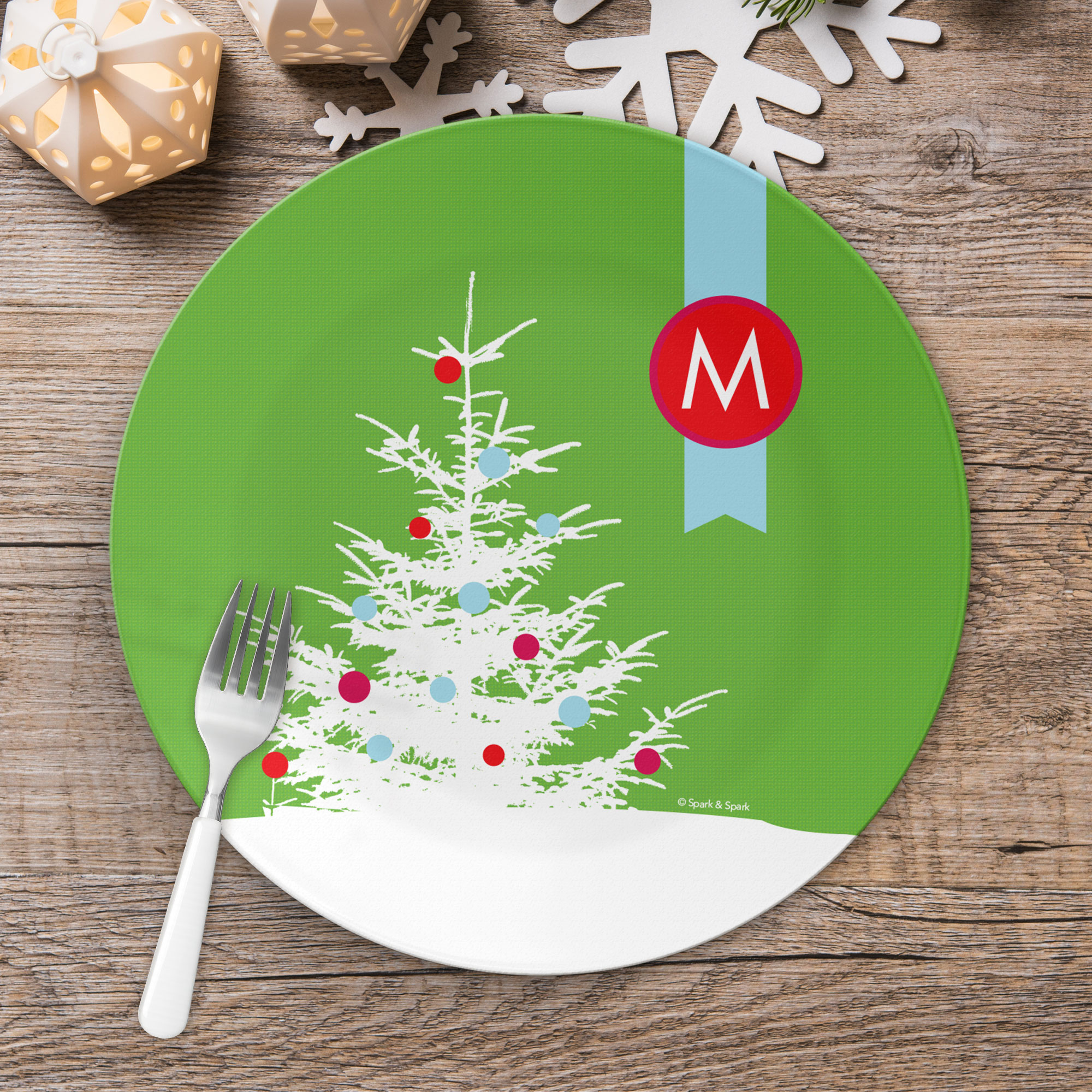 A Snowy Xmas Tree Christmas Plate