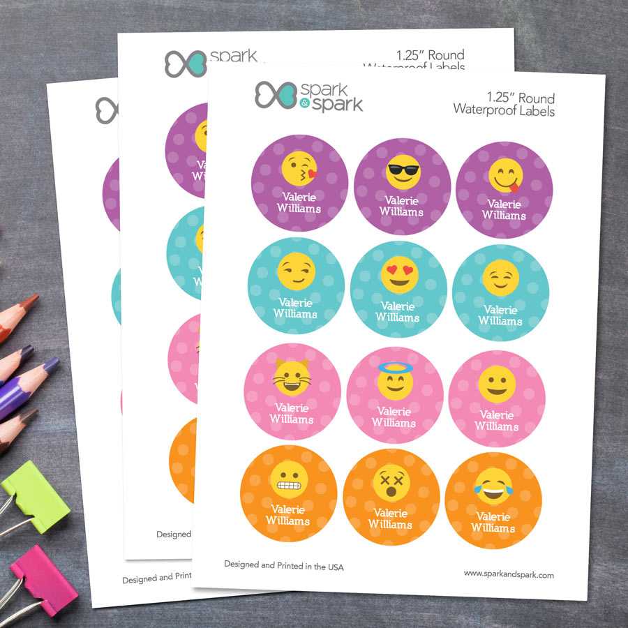 Girl Emojis Waterproof Labels for Kids (Set of 48)