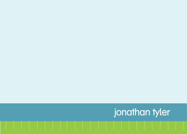 Blue And Green Borders Notecards