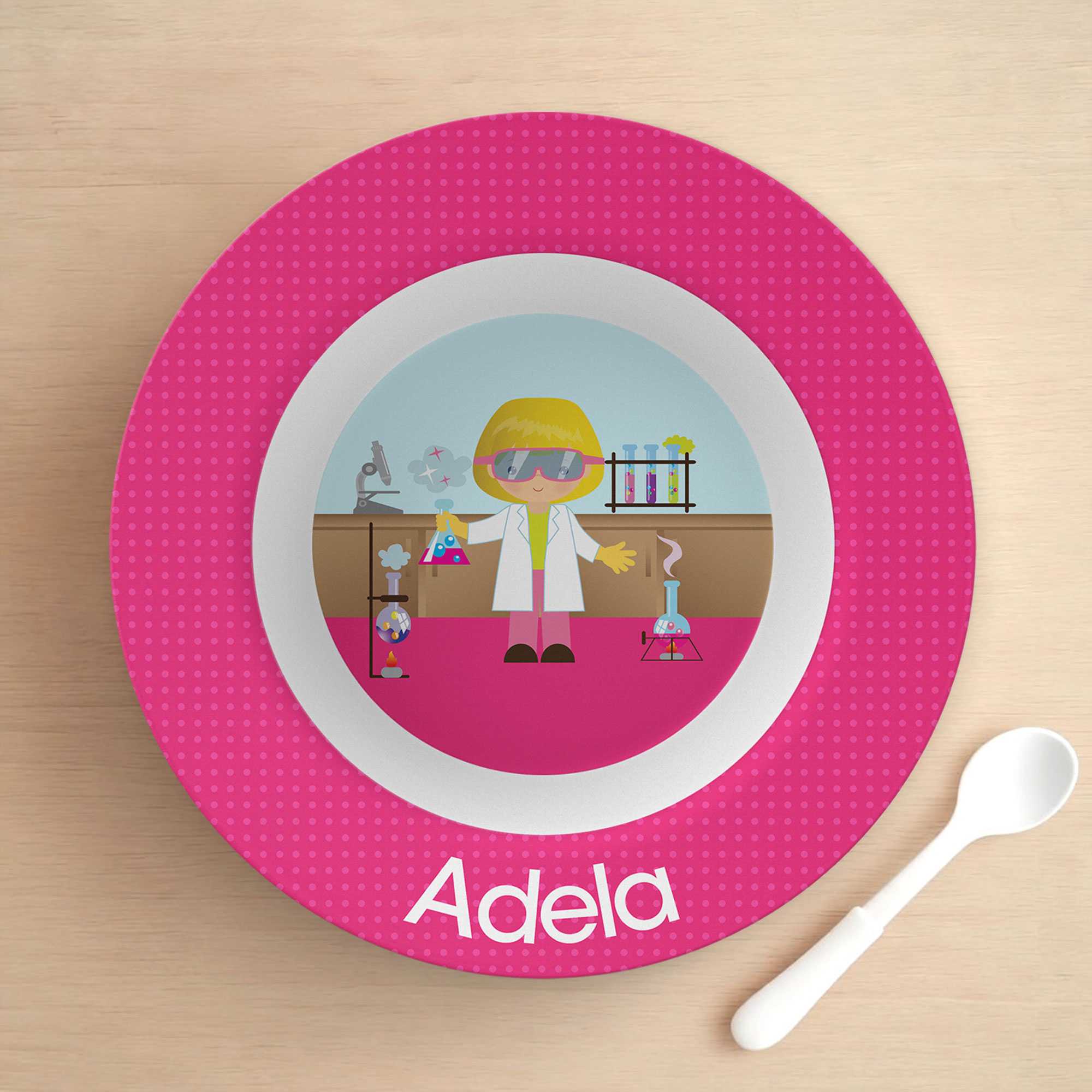 Cute Scientist Girl Kids Bowl