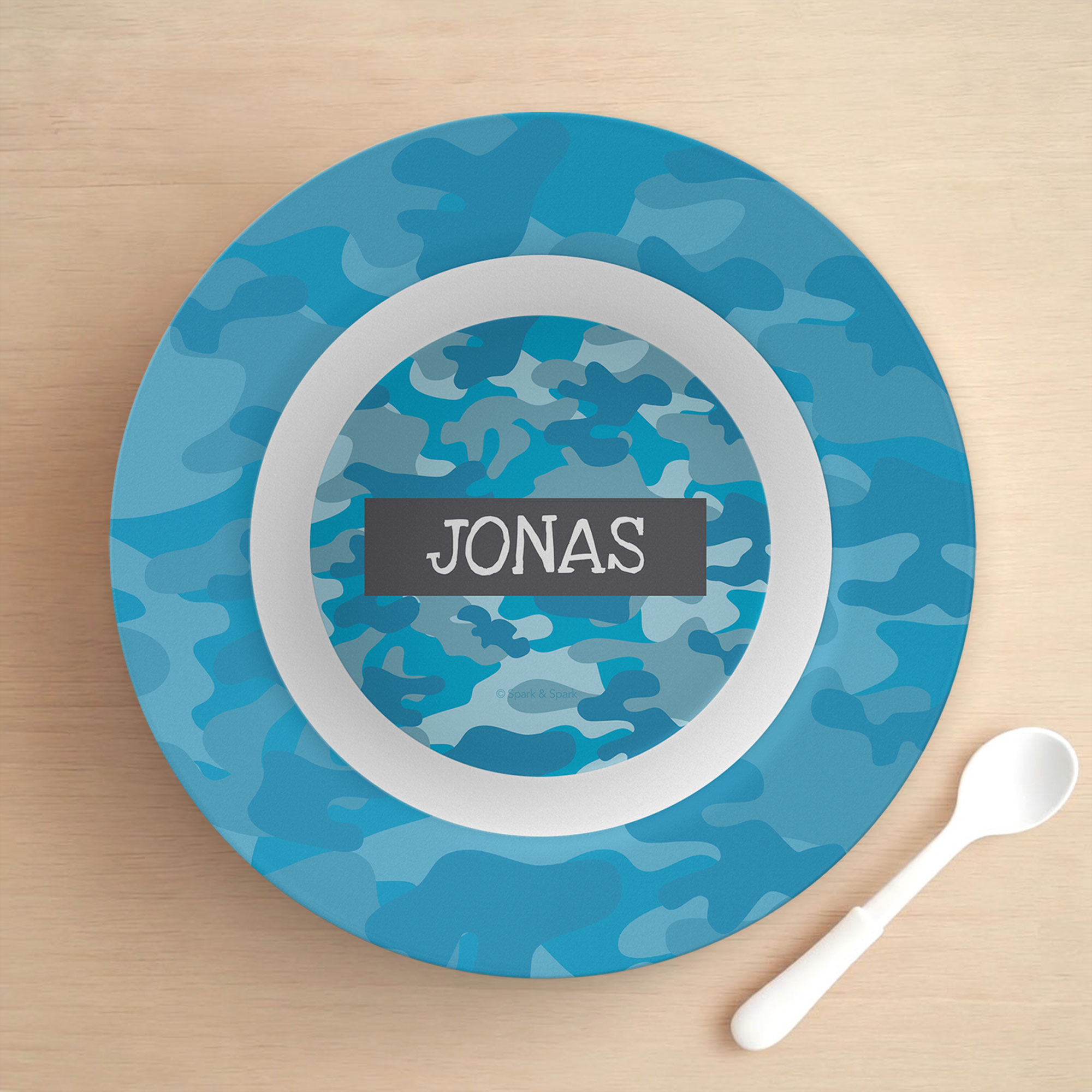 Blue Camouflage Kids Bowl