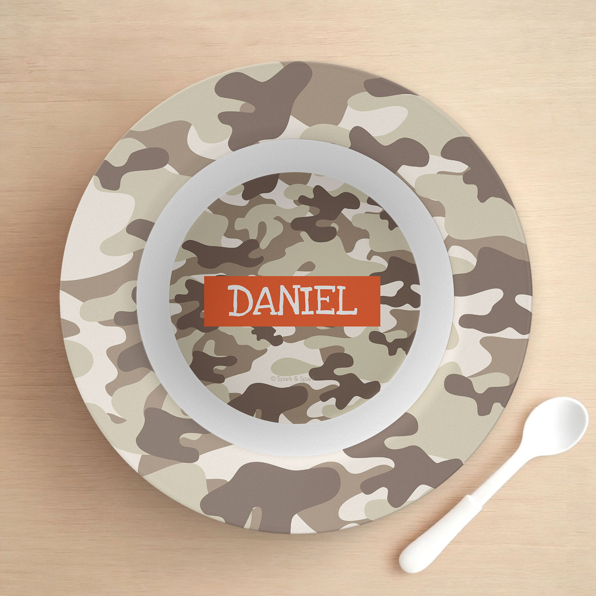 Brown Camouflage Kids Bowl