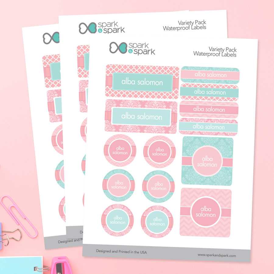 Pretty Quatrefoil Waterproof Labels Variety Pack (Set of 56)
