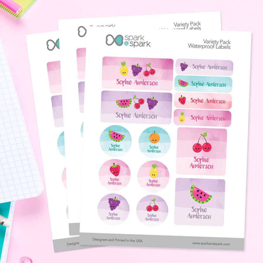 Yummy Fruits Waterproof Labels Variety Pack (Set of 56)