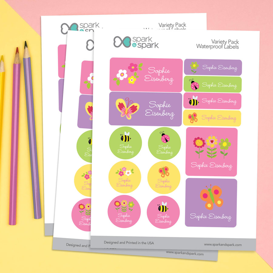 Spring Time Waterproof Labels Variety Pack (Set of 56)