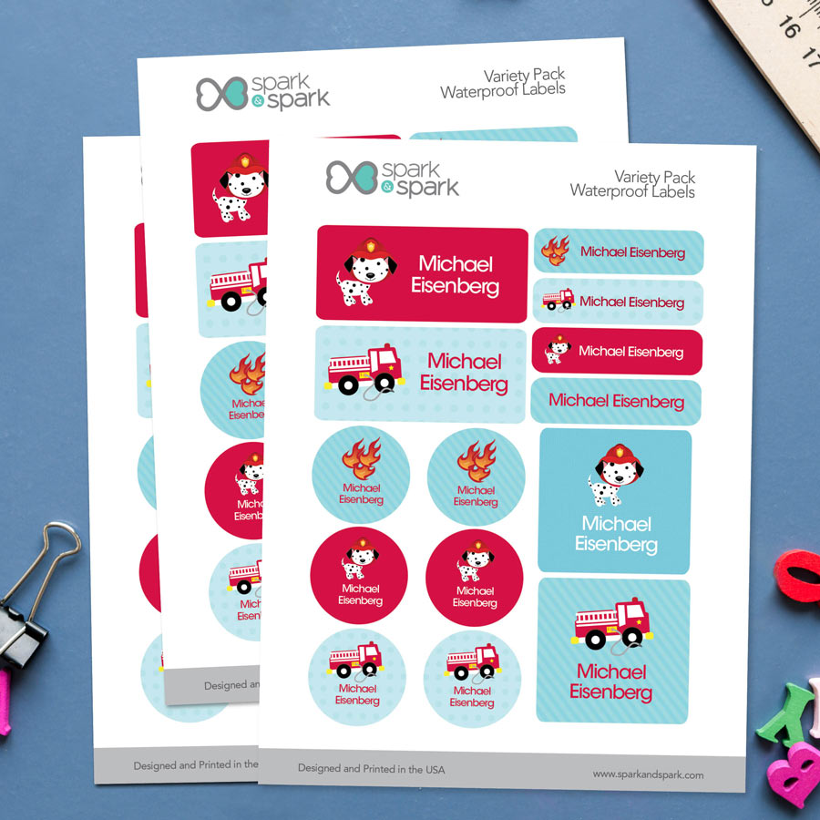 Firefighter Waterproof Labels Variety Pack (Set of 56)