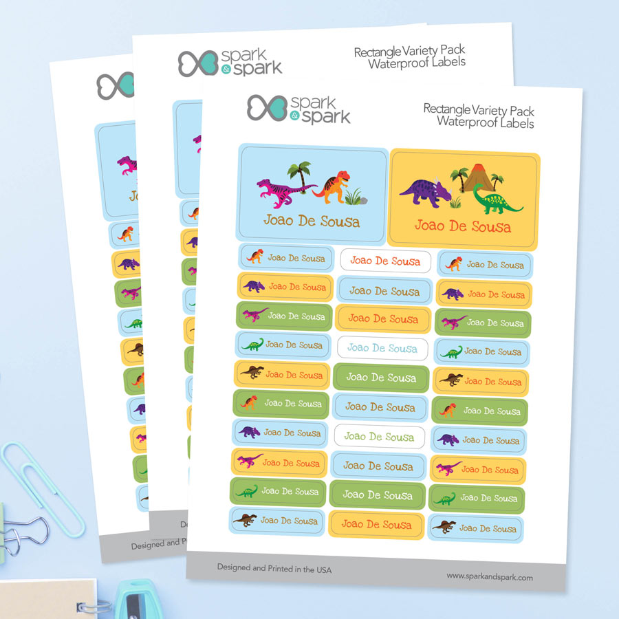 Dinosaurs in the Jungle Labels Rectangular Pack (Set of 128)