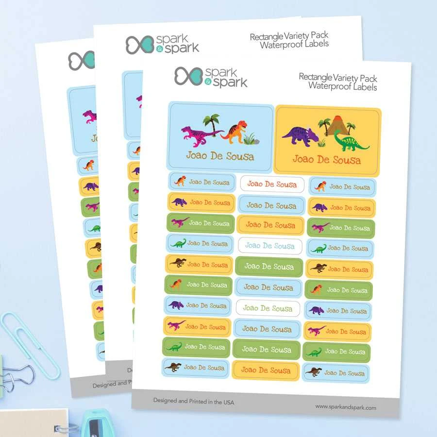 Dinosaurs in the Jungle Labels Rectangular Pack (Set of 128)