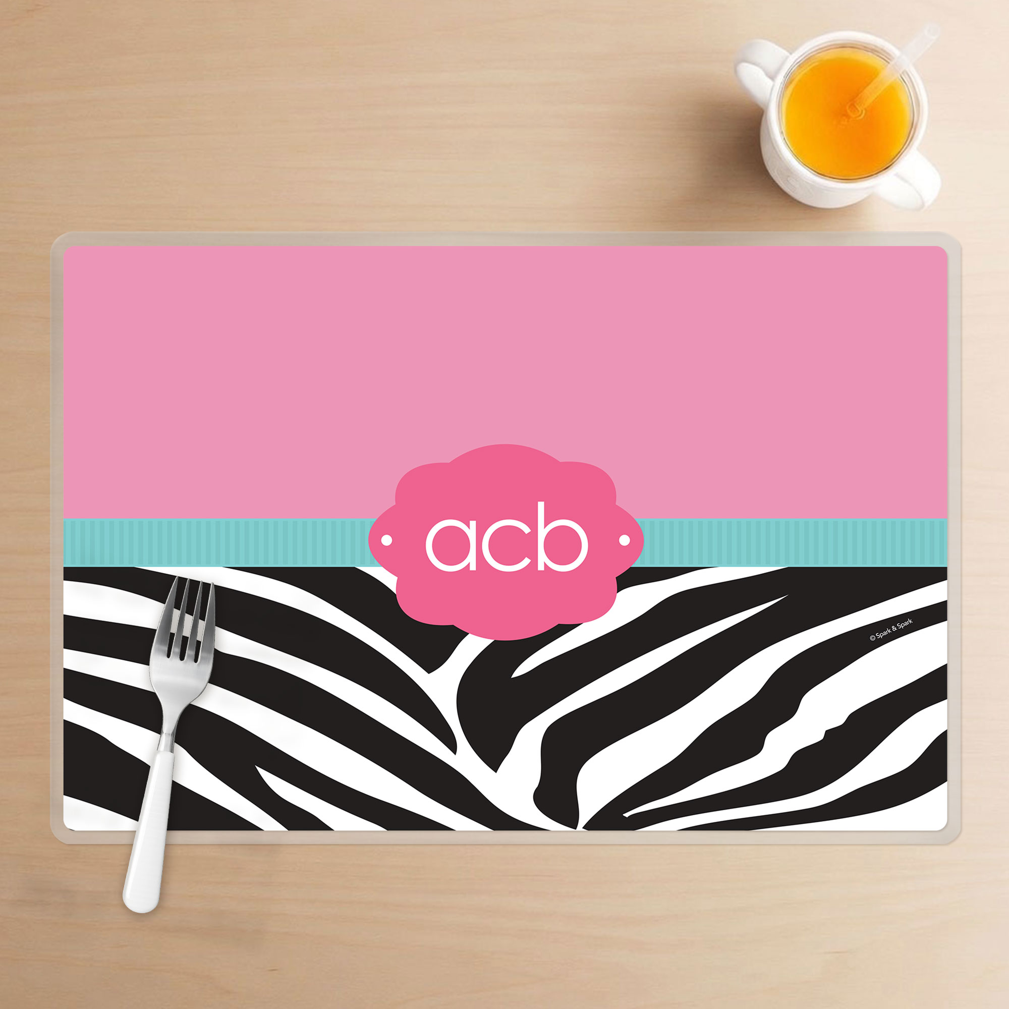 Zebra and Pink Kids Placemat