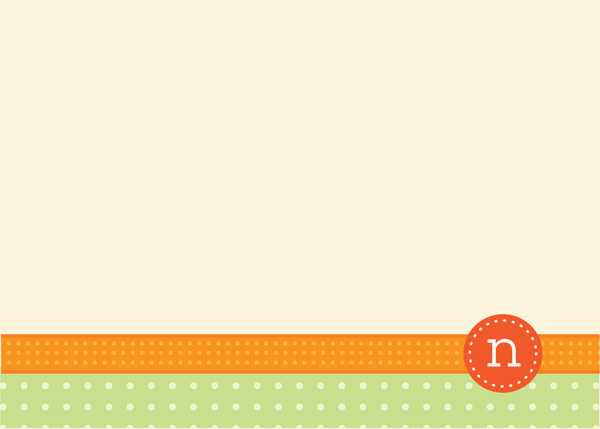 Monogram Stamp Orange Notecards